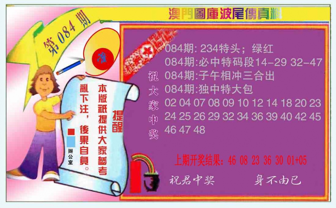 084期波尾传真料[图]